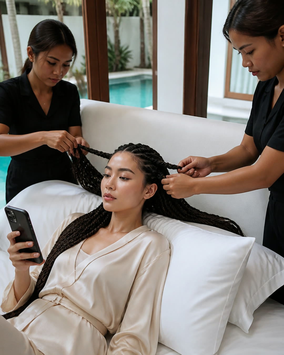 Bali villa hairstyle preview inspiration